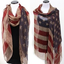 Popular Shawl American Flag Oblong Scarfs Stars Pattern Headscarf Soft Love Gift Headscarf price