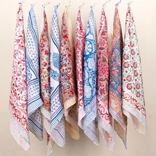 Women Cotton Bandana Set of 10 – Vintage Block Print Head Wrap Headscarf price