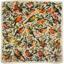 Silky Scarf | Vintage Bird Print | Book Inspired Neck Scarf, Hair Accessory Headscarf price