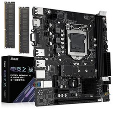JUXIESHI LGA 1155 Motherboard H61C with 2 x 8G 1600MHz DDR3 Desktop RAM HDMI VGA Motherboard price