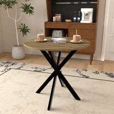 31.5 Inch Round Dining Table for 2-4 people Kitchen Table w/Metal Black Legs Dining & Kitchen Table price