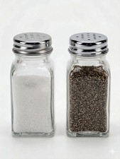 Salt & Pepper Shaker Set Glass Stainless Steel Lids Kitchen Table Dining 2pc Dining & Kitchen Table price