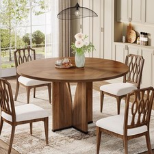 39-Inch Round Dining Table, Farmhouse Kitchen Dinner Table with Wooden Tabletop Dining & Kitchen Table price