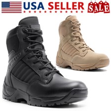 Men's Military Combat Boots Tactical Work Boots Outdoor Side Zipper Shoes Men's Boots price