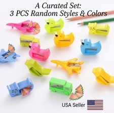 3PCS Mini Pencil Sharpener School Creative Stationery Cartoon Cute Shape Pencils Pencil Sharpener price