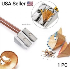 Top grade Stationery Pencil Sharpener Double Hole Metal Bevelled Double Hole New Pencil Sharpener price