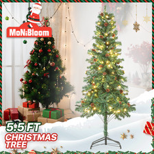 5.5 FT Green Pine Artificial Christmas Tree Colorful Xmas Décor w/Warm Light LED Christmas Tree price