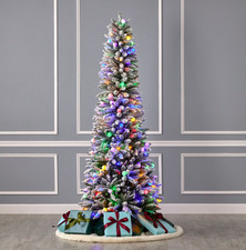 7' Slim Snow Kissed Pine Tree with 250 Multicolor LED Lights (SALE, Free Ship) Christmas Tree price