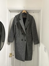 Women’s New Look Grey Mix Check Coat Size 12 Oversized Soft  Longline Overcoat Women's Overcoat price