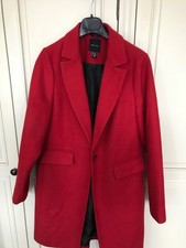 New Look red knee length womens coat size 8 Women's Overcoat price