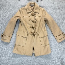 Gap Brown Womens XS Duffle Toggle Academia Collared Preppy Lined Wool Blend Coat Women's Overcoat price