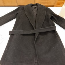 Ann Taylor Women’s Petite SP Black Long Wool Lined Overcoat Collared Women's Overcoat price