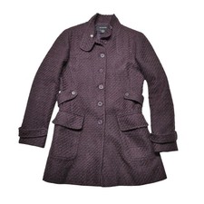 Calvin Klein Jeans Coat Womens Medium Purple Wool Blend Tweed Overcoat Lined Women's Overcoat price