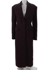Helsa Women Overcoat Purple Wool Blend Button Solid Fall Size S Women's Overcoat price