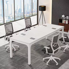 Moroni 78.7 In. White Wood Computer Desk, Rectangular Conference Table Seminar T Conference Table price