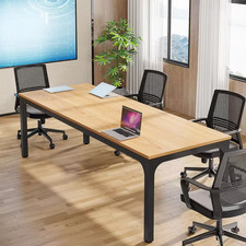 Moroni 78.7 In. Oak and Black Wood Computer Desk, Rectangular Conference Table S Conference Table price
