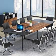 8FT Conference Table, 94.48" Boat Shaped Meeting Table with Rectangle Grommet Conference Table price