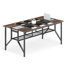 6 FT Conference Table w/Cable Grommet & Storage Shelf for Meeting Room Office Conference Table price