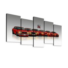 Red Nissan GTR Generations 5 Panel Multi-Panel Canvas Wall Art Print Multi-piece / Forex Wall Art price