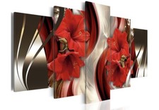 Flower Lily 5 Piece HD Multi Panel Canvas Wall Art on Frame Ready to Hang, Large Multi-piece / Forex Wall Art price