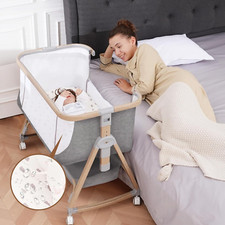 3-in-1 Baby Bassinet Bedside Sleeper with Wheels, Storage & Waterproof Sheets Crib price