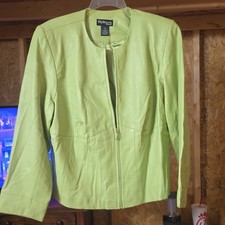 Style&co. Green Leather Zip Front Lined Short Jacket Women’s Plus 20W Women's Jacket price