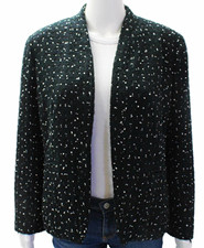 J.CREW 365 Women’s Black/White Speckled Open Front Collared Lined Jacket 8 Women's Jacket price