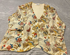 CJ Banks Women's Floral Jacket Ivory/Multicolor Size L Button Front Lightweight Women's Jacket price