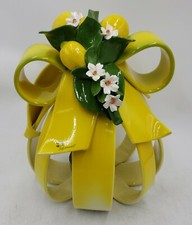 Gli Alberelli Ceramic Sphere Lemons & Flowers Candle Holder Decor 13.5"Tx10.5"D Candle Holder price