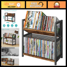2-Tier Wooden CD/DVD Storage Rack, Retro Display Shelf Holds 80 CDs or 56 DVDs, CD / DVD Accessories price