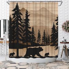 Bear Shower Curtain Rustic Cabin Forest Shower Curtain Bear Print Bathroom Decor Shower Cabin price