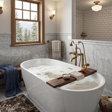 67 Inch Acrylic Freestanding Bathtub Deep Soaking Tub Non-Slip Chrome Drain Bathtubs price