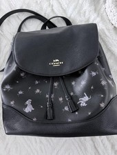 Coach x Disney 101 Dalmatians Floral Black Backpack Drawstring Charm Tassel Women's Backpack price