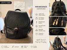 Gussaci Black Mini Backpack | Gold Hardware | Lightly Used | Excellent Condition Women's Backpack price