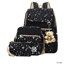 Women Backpack 3Pcs/set School Bags Star Printing Cute with Bear for Teenagers Women's Backpack price