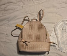 Michael Kors Pink Studded Zip Medium Backpack Purse Gold Hardware Lined Women's Backpack price