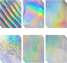 24 Sheets Holographic Cardstock 8.5 X 11In, 250Gsm/92Lb 6 Mixed Styles Colored Cardstock & Cardboard price