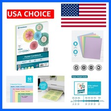 High-Quality Pastel Cardstock - 50 Sheets 8.5" x 11", Perfect for DIY Projects Colored Cardstock & Cardboard price