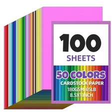 100 Sheets 8.5 x 11 Colored Cardstock,Assorted Colored Cardstock 50 Colors 18... Colored Cardstock & Cardboard price