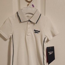 Reebok White Piqué Cotton Polo Bodysuit 6-9 Months Short Sleeve Collared Baby Bodysuit price