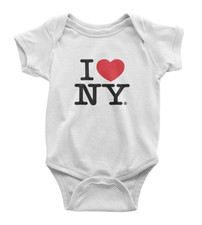 I Love NY,  Baby Infant Screen Printed Heart Bodysuit white Baby Bodysuit price