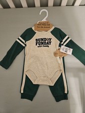Baby Essentials 3-6M 4pc Cotton Blend Waffle Pants Set Bodysuit Hat Socks Baby Bodysuit price