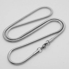 DIY Stainless Steel Silver Round Snake Pendant Chain Necklace Women Men 16-30'' Silver Necklace price