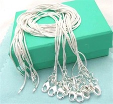 10PCS wholesale 925 sterling solid silver 1MM 16-30inch snake chain necklace Silver Necklace price
