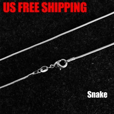 925 Silver Plated Chain Beautiful Necklace Ring Lock Women 16-24" Silver Necklace price