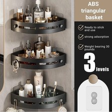 3PC Shower Caddy Bathroom Suction Shelf Storage Shampoo Soap Holder No Drill Bathroom Shelf price