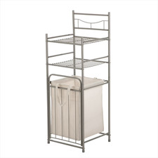Mainstays Satin Nickel Bathroom Storage Tower with Two Shelves and Removable Bathroom Shelf price