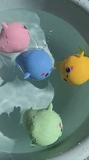 4 PIECE Whale Baby Bath Toy Sponge Water Absorbing Squeeze Toy Toddler Kids Fun Baby Bath Sponge price