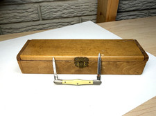 Antique Wooden Pencil Box with sharpening knife. A.L Fairbanks Anamosa cir 1900 Wooden Pencil price