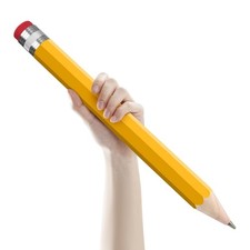 smrtcol Wooden Jumbo Pencil for Prop Gifts Decor 1 Count (Pack of 1), Yellow Wooden Pencil price